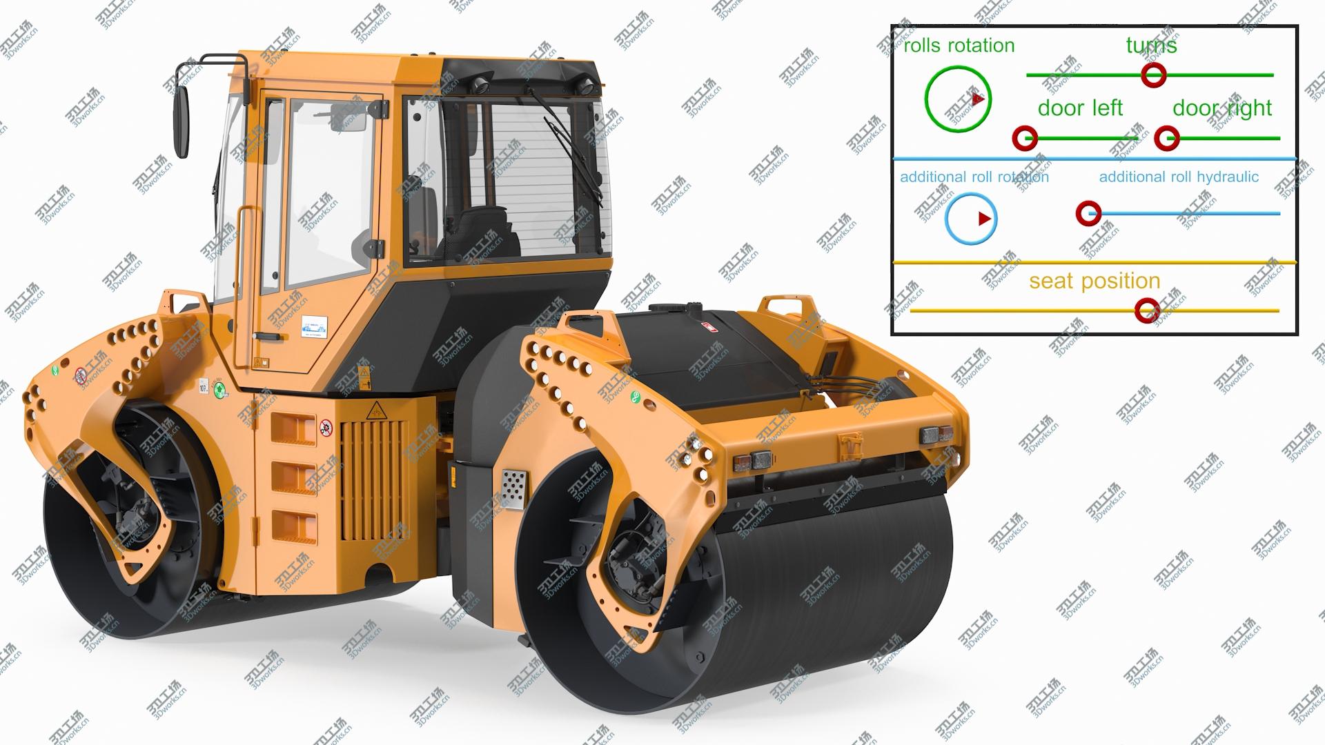 images/goods_img/202104093/Articulated Tandem Vibratory Road Roller Rigged 3D model/3.jpg